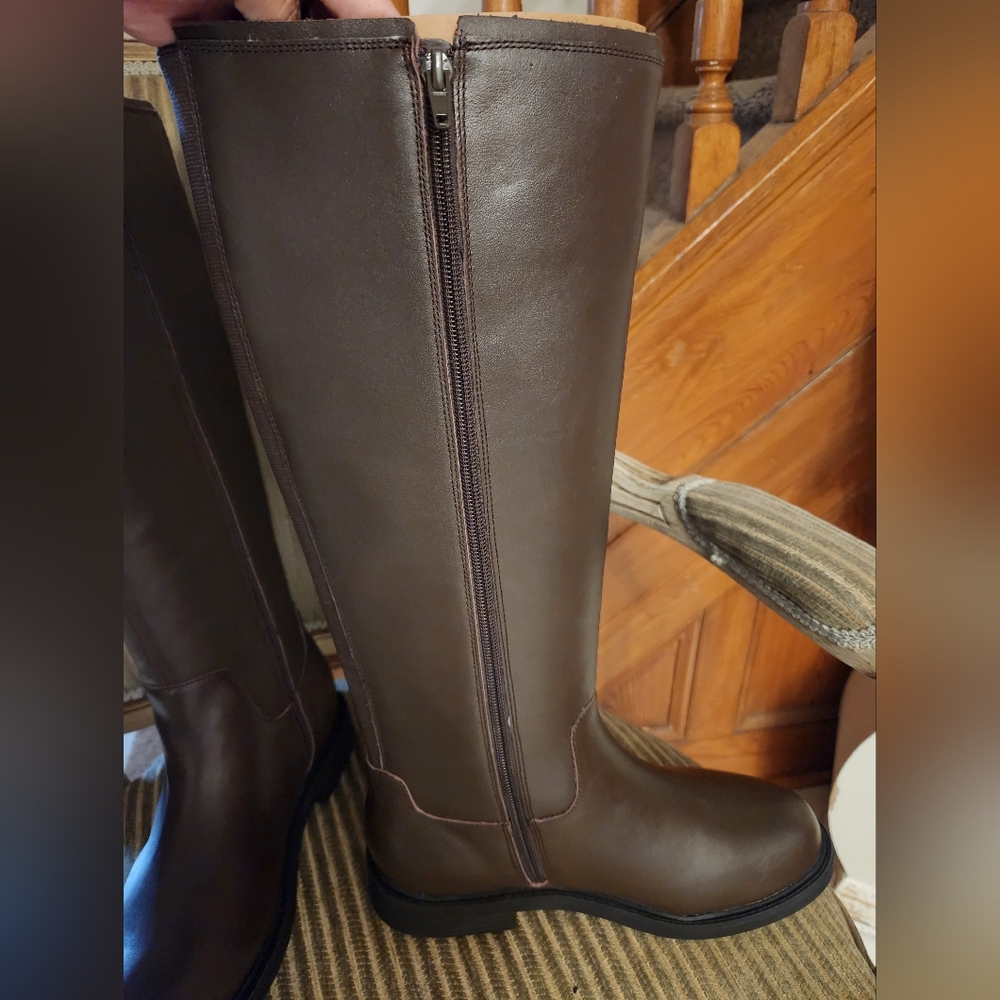 Brand-new Lands' End Dark Brown Wide Knee High Riding Boots - Picture 3 of 7